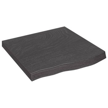 Vidaxl Tablero Mesa Madera Roble Tratada Marrón Oscuro 60x60x(2-6) Cm