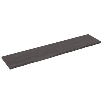 Vidaxl Tablero Mesa Madera Roble Tratada Marrón Oscuro 220x50x(2-4) Cm