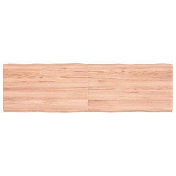 Vidaxl Tablero Mesa Madera Tratada Borde Natural Marrón 140x40x(2-4)cm