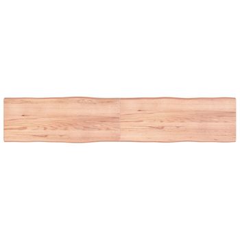 Vidaxl Tablero Mesa Madera Tratada Borde Natural Marrón 200x40x(2-6)cm