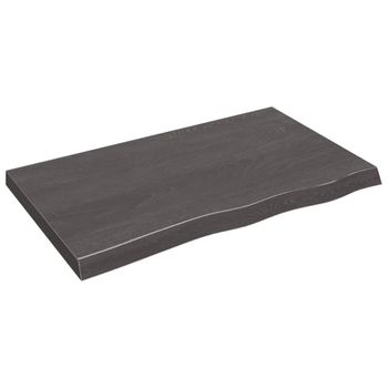 Vidaxl Tablero Mesa Madera Roble Tratada Marrón Oscuro 100x60x(2-6) Cm