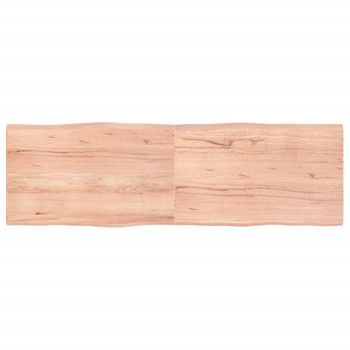 Vidaxl Tablero Mesa Madera Tratada Borde Natural Marrón 160x50x(2-4)cm