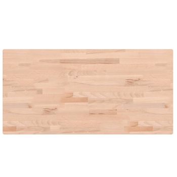 Vidaxl Tablero Rectangular De Madera Maciza De Haya 100x50x4 Cm Marrón