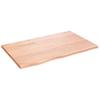 Vidaxl Tablero De Mesa Madera Roble Tratada Marrón Claro 80x50x2 Cm