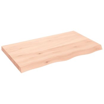 Vidaxl Tablero De Mesa Madera Maciza Roble Sin Tratar 100x60x(2-6) Cm Marrón