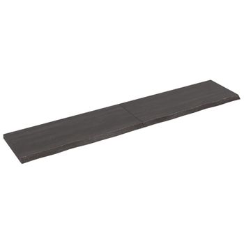 Vidaxl Tablero Mesa Madera Roble Tratada Marrón Oscuro 200x40x(2-4) Cm