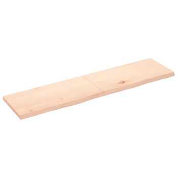 Vidaxl Tablero De Mesa Madera Maciza Roble Sin Tratar 160x40x(2-4) Cm Marrón