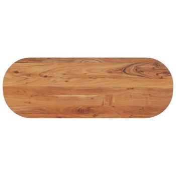 Vidaxl Tablero De Mesa Ovalado Madera Maciza De Acacia 140x50x2,5 Cm Marrón