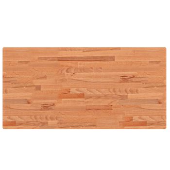 Vidaxl Tablero Rectangular De Madera Maciza De Haya 100x50x4 Cm Marrón