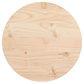 Vidaxl Tablero De Mesa Redondo Madera Maciza De Pino Ø30x3 Cm Marrón