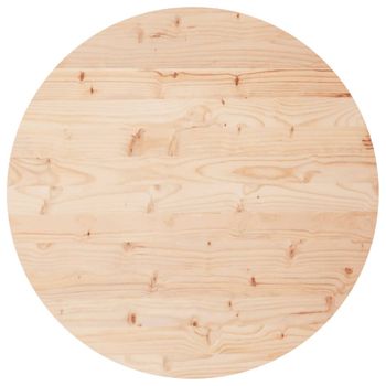 Vidaxl Tablero De Mesa Redondo Madera Maciza De Pino Ø80x3 Cm Marrón