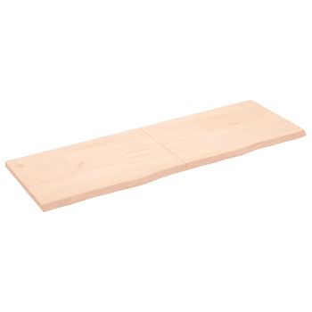 Vidaxl Tablero De Mesa Madera Maciza Roble Sin Tratar 180x60x(2-4) Cm Marrón