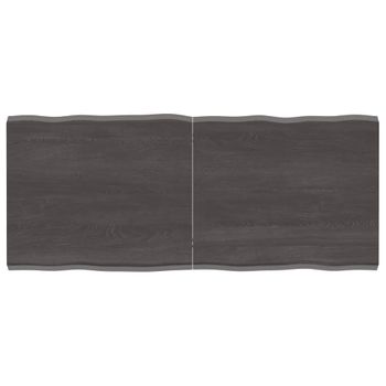 Vidaxl Tablero Mesa Madera Tratada Borde Vivo Marrón 140x60x(2-4) Cm