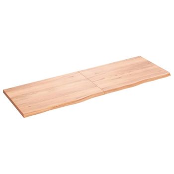 Vidaxl Tablero Mesa Madera Roble Tratada Marrón Claro 180x60x(2-4) Cm