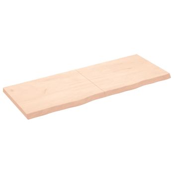 Vidaxl Tablero De Mesa Madera Maciza Roble Sin Tratar 160x60x(2-6) Cm Marrón