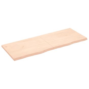 Vidaxl Tablero De Mesa Madera Maciza Roble Sin Tratar 160x60x(2-4) Cm Marrón