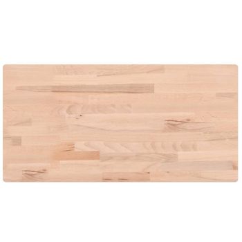 Vidaxl Tablero Rectangular De Madera Maciza De Haya 100x50x1,5 Cm Marrón