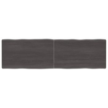 Vidaxl Tablero Mesa Madera Tratada Borde Vivo Marrón 140x40x(2-4) Cm