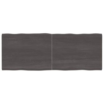 Vidaxl Tablero Mesa Madera Tratada Borde Vivo Marrón 160x60x(2-4) Cm