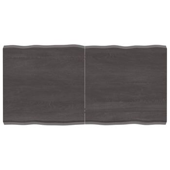 Vidaxl Tablero Mesa Madera Tratada Borde Vivo Marrón 120x60x(2-6) Cm