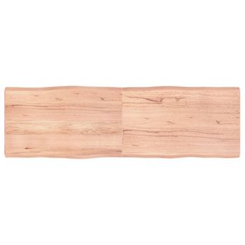 Vidaxl Tablero Mesa Madera Tratada Borde Natural Marrón 160x50x(2-6)cm