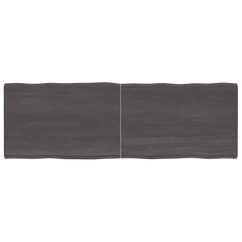 Vidaxl Tablero Mesa Madera Tratada Borde Vivo Marrón 180x60x(2-4) Cm