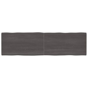 Vidaxl Tablero Mesa Madera Tratada Borde Vivo Marrón 220x60x(2-4) Cm