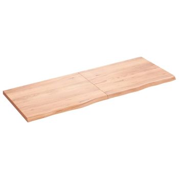 Vidaxl Tablero Mesa Madera Roble Tratada Marrón Claro 160x60x(2-4) Cm