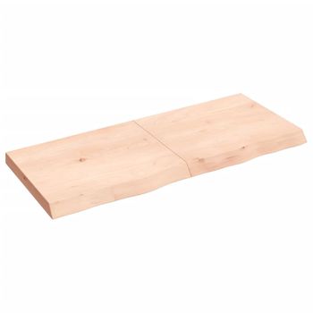 Vidaxl Tablero De Mesa Madera Maciza Roble Sin Tratar 120x50x(2-6) Cm Marrón