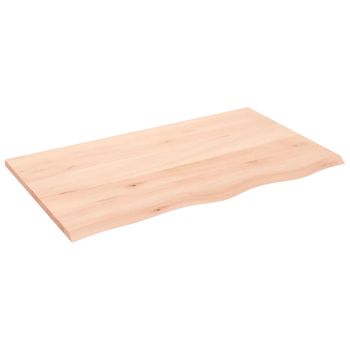 Vidaxl Tablero De Mesa Madera Maciza De Roble Sin Tratar 100x60x2 Cm Marrón