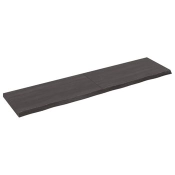 Vidaxl Tablero Mesa Madera Roble Tratada Marrón Oscuro 160x40x(2-4) Cm