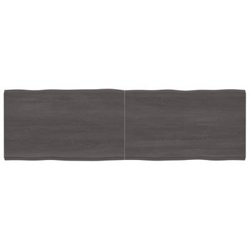 Vidaxl Tablero Mesa Madera Tratada Borde Vivo Marrón 200x60x(2-4) Cm