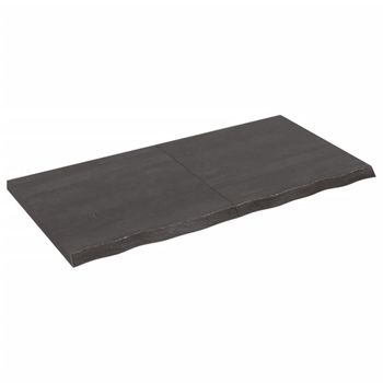 Vidaxl Tablero Mesa Madera Roble Tratada Marrón Oscuro 120x60x(2-4) Cm