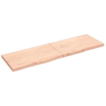 Vidaxl Tablero De Mesa Madera Maciza Roble Sin Tratar 200x60x(2-6) Cm Marrón