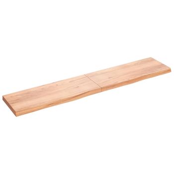 Vidaxl Tablero Mesa Madera Roble Tratada Marrón Claro 200x40x(2-6) Cm