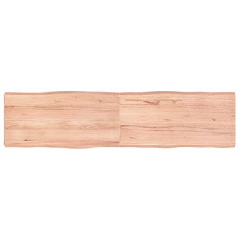 Vidaxl Tablero Mesa Madera Tratada Borde Natural Marrón 160x40x(2-6)cm