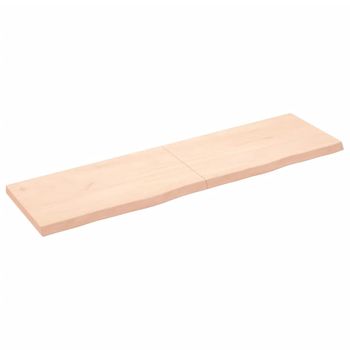 Vidaxl Tablero De Mesa Madera Maciza Roble Sin Tratar 180x50x(2-6) Cm Marrón