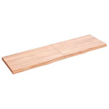 Vidaxl Tablero Mesa Madera Roble Tratada Marrón Claro 140x40x(2-4) Cm