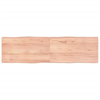 Vidaxl Tablero Mesa Madera Tratada Borde Natural Marrón 180x50x(2-6)cm