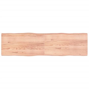 Vidaxl Tablero Mesa Madera Tratada Borde Natural Marrón 220x60x(2-6)cm