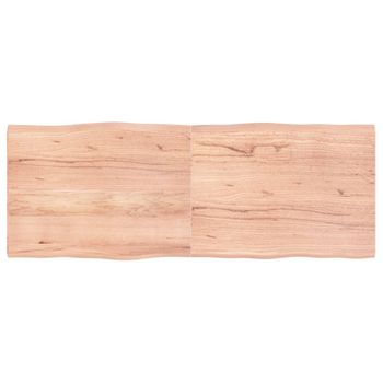 Vidaxl Tablero Mesa Madera Tratada Borde Natural Marrón 160x60x(2-4)cm