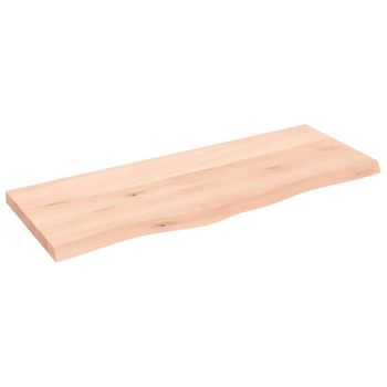 Vidaxl Tablero De Mesa Madera Maciza Roble Sin Tratar 100x40x(2-4) Cm Marrón