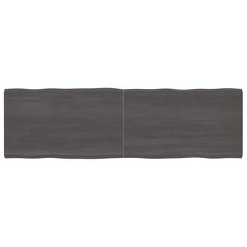 Vidaxl Tablero Mesa Madera Tratada Borde Vivo Marrón 200x60x(2-6) Cm