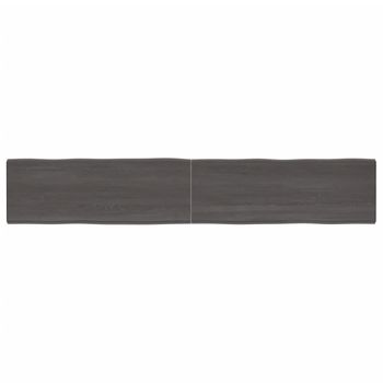 Vidaxl Tablero Mesa Madera Tratada Borde Vivo Marrón 220x40x(2-4) Cm