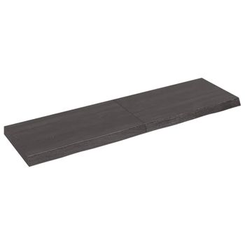 Vidaxl Tablero Mesa Madera Roble Tratada Marrón Oscuro 140x40x(2-6) Cm