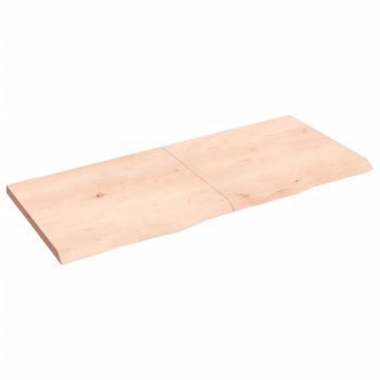 Vidaxl Tablero De Mesa Madera Maciza Roble Sin Tratar 140x60x(2-4) Cm Marrón