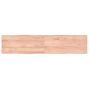 Vidaxl Tablero Mesa Madera Tratada Borde Natural Marrón 180x40x(2-6)cm