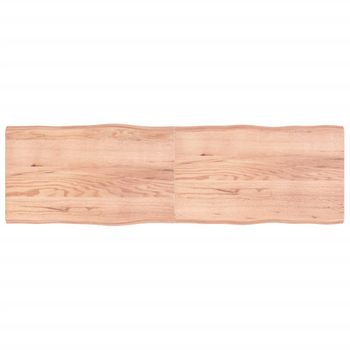 Vidaxl Tablero Mesa Madera Tratada Borde Natural Marrón 200x60x(2-6)cm