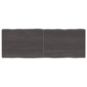 Vidaxl Tablero Mesa Madera Tratada Borde Vivo Marrón 140x50x(2-6) Cm