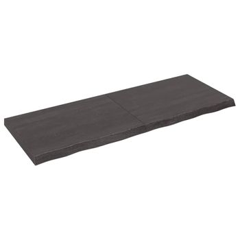 Vidaxl Tablero Mesa Madera Roble Tratada Marrón Oscuro 160x60x(2-6) Cm